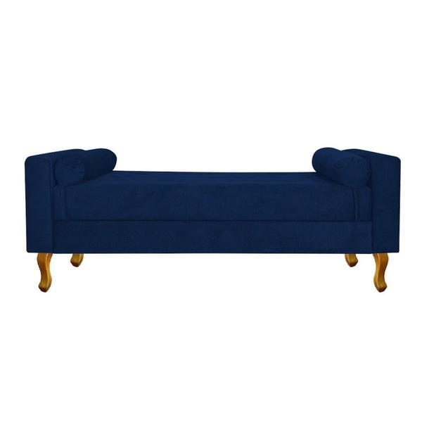 Imagem de Recamier Baú Félix King Size 195cm Suede Azul Marinho - ADJ Decor