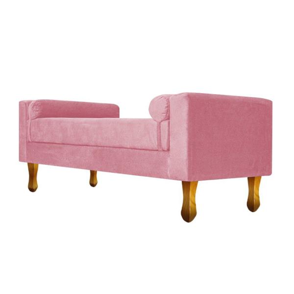 Imagem de Recamier Baú Félix Queen Size 160cm Suede Rosa Bebê - Doce Sonho Móveis