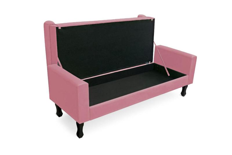 Imagem de Recamier Baú Fênix Para Cama King 195cm Suede Rosa Barbie - INCASA DECOR