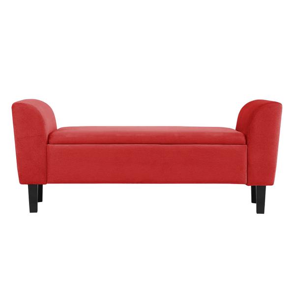 Imagem de Recamier Bau França 1,20m Suede Vermelho - Clique Decor