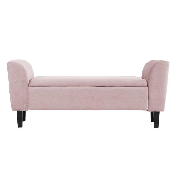 Imagem de Recamier Bau França 1,40m Suede Rosa Bebe - Clique Decor