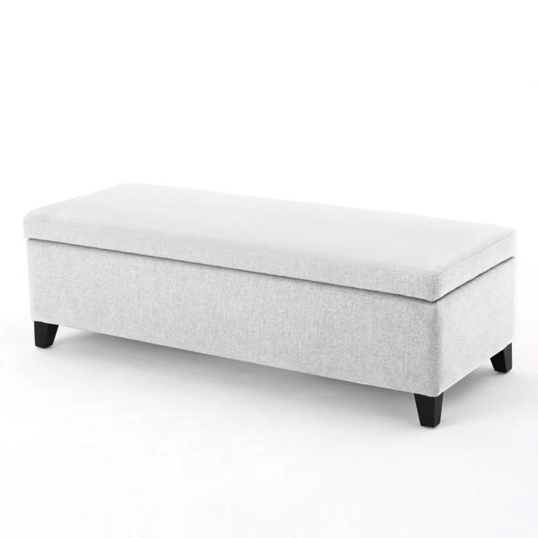 Imagem de Recamier Bau Julia 1,40m Suede Branco  - Inova Decor