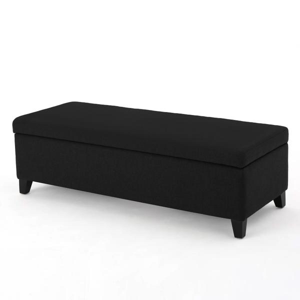 Imagem de Recamier Bau Julia 1,40m Suede Preto  - Inova Decor