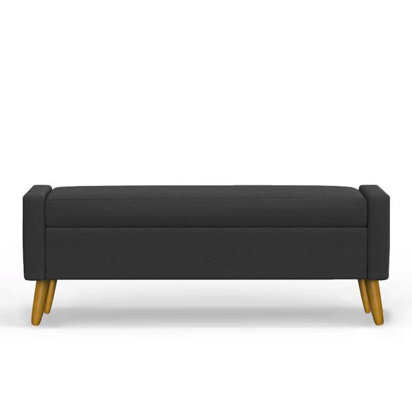 Imagem de Recamier Bau Londres 1,40m Suede Preto - Clique Decor