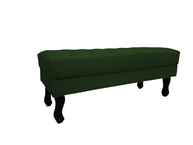 Imagem de Recamier Baú Luis Xv Capitonê Retrô 100 cm Suede Verde Mz Decor