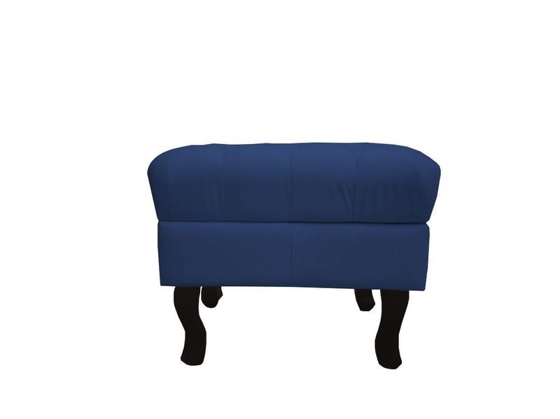 Imagem de Recamier Baú Luis Xv Capitonê Retrô 120 cm Suede Azul Marinho Mz Decor