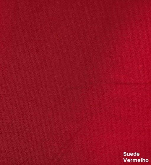 Imagem de Recamier Baú Luis Xv Capitonê Retrô 140cm Suede Vermelho Pés Madeira Mz Decor