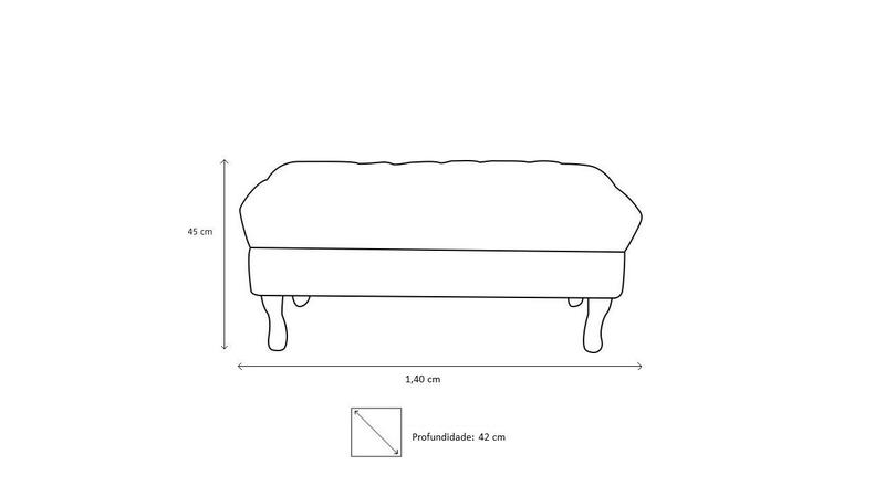 Imagem de Recamier Baú Luis Xv Capitonê Retrô 140cm Suede Vermelho Pés Madeira Mz Decor