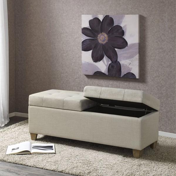 Imagem de Recamier Bau Madri 1,20m Suede Grafite - Inova Decor