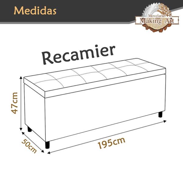 Imagem de Recamier Baú Para Cama King HIDRA 195cm Estofada - Making Art