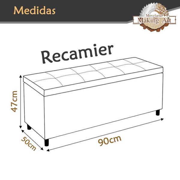 Imagem de Recamier Baú Para Cama Solteiro HIDRA 90cm Estofada - Making Art