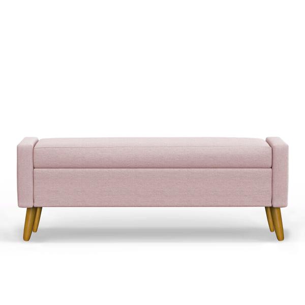 Imagem de Recamier Bau Paris 1,40m Suede Rosa Bebe - Inova Decor