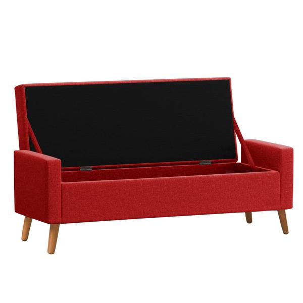 Imagem de Recamier Bau Paris 1,40m Suede Vermelho - Inova Decor