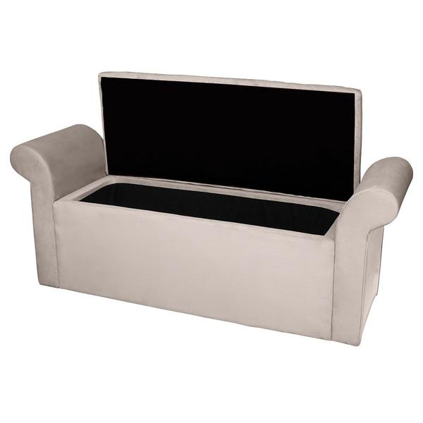 Imagem de Recamier Baú Viena Casal 140 Cm Suede Bege Claro - MV Estofados Shop