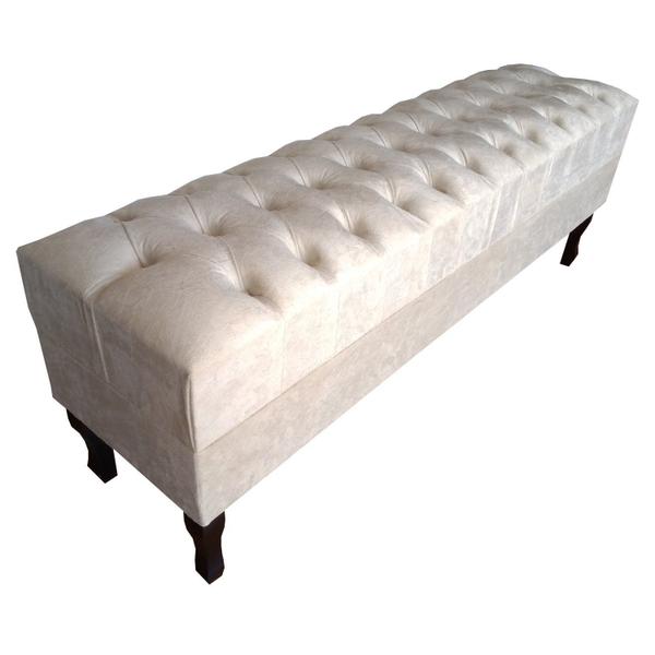 Imagem de Recamier Bege Luiz Xv 120 X 40 Suede Amassado