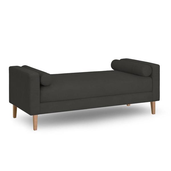 Imagem de Recamier Berlim 1,20m Suede Preto - Inova Decorações