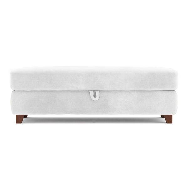 Imagem de Recamier Calçadeira Bali 120cm Suede Branco - Inova Decorações