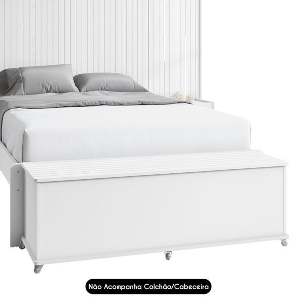 Imagem de Recamier Calçadeira Baú Casal 135cm Bled C14 Branco - Mpozenato