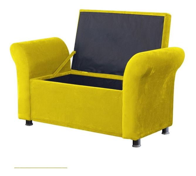 Imagem de Recamier Calçadeira Bau Egeo 158 X 51 Suede Amarelo