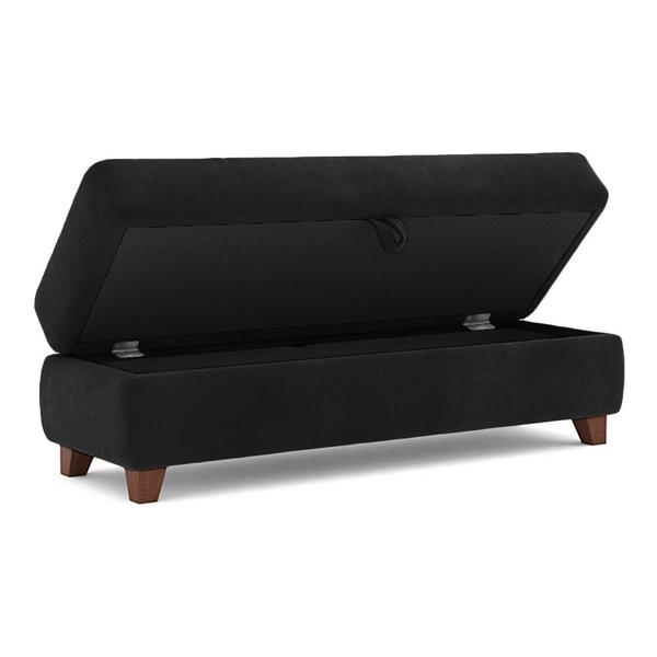 Imagem de Recamier Calçadeira Bella 120cm Suede Preto - Clique Decorações