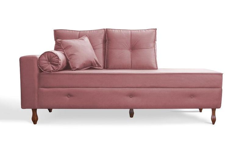 Imagem de Recamier Calçadeira Cancun 1,38 cm Suede Rosa - MeuLar Decorações