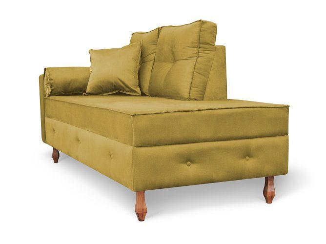 Imagem de Recamier Calçadeira Cancun 1,58 cm Suede Amarelo - MeuLar Decorações