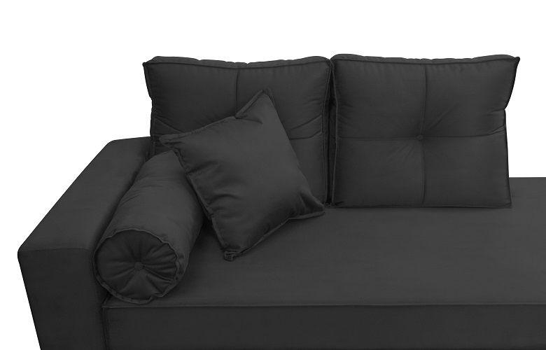 Imagem de Recamier Calçadeira Cancun 1,93 cm Suede Preto - MeuLar Decorações