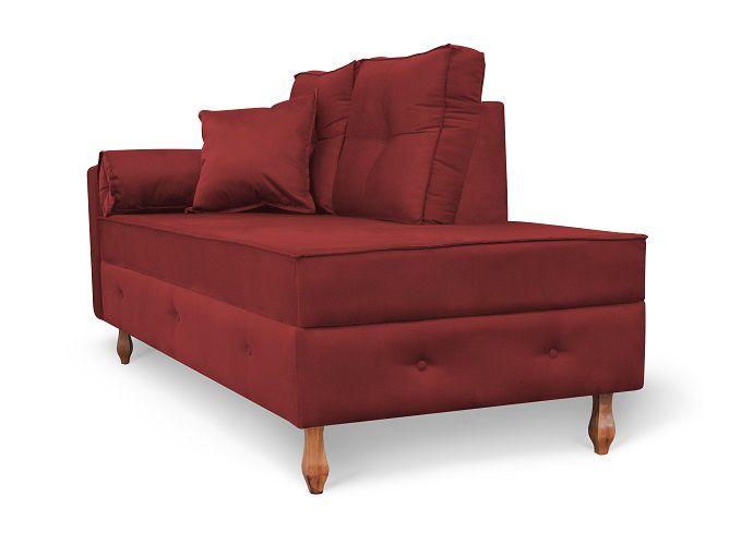 Imagem de Recamier Calçadeira Cancun 1,93 cm Suede Vermelho - MeuLar Decorações