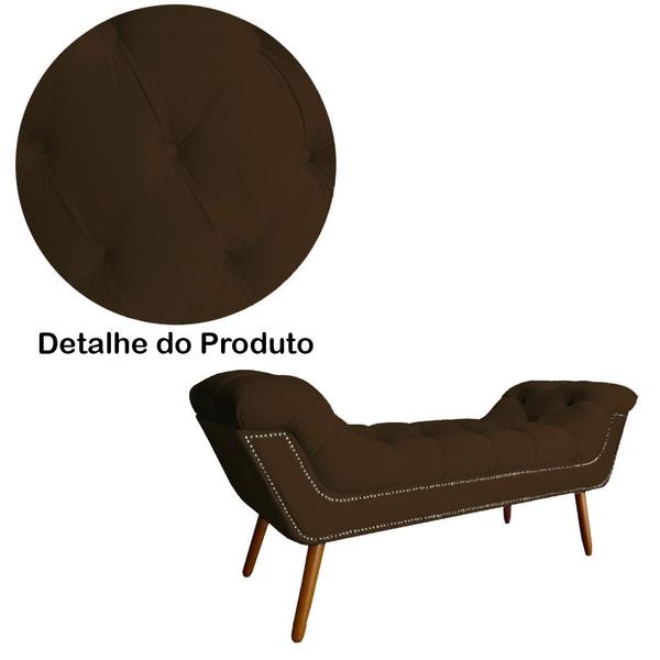 Imagem de Recamier Calçadeira Estofado Sienna Casal 140 Cm Suede Marrom - LM DECOR