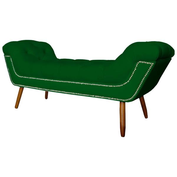 Imagem de Recamier Calçadeira Estofado Sienna Casal 140 Cm Suede Verde - LM DECOR