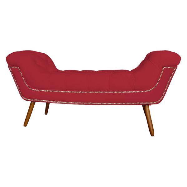 Imagem de Recamier Calçadeira Estofado Sienna King 195 Cm Corano Vermelho - LM DECOR