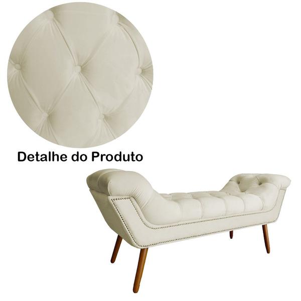 Imagem de Recamier Calçadeira Estofado Sienna King 195 Cm Suede Marfim - LM DECOR