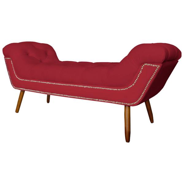 Imagem de Recamier Calçadeira Estofado Sienna Queen 160 Cm Corano Vermelho - LM DECOR