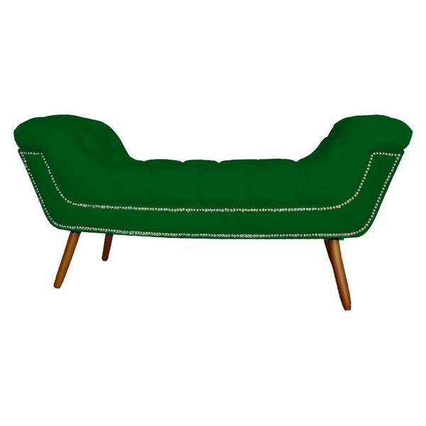 Imagem de Recamier Calçadeira Estofado Sienna Queen 160 Cm Suede Verde - LM DECOR