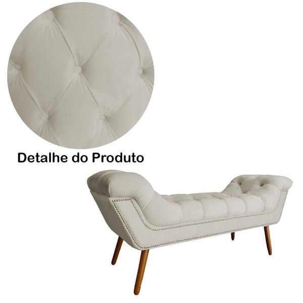 Imagem de Recamier Calçadeira Estofado Sienna Solteiro 90 Cm Corano Bege - DL DECOR