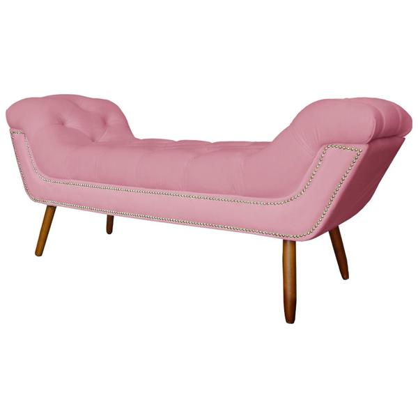 Imagem de Recamier Calçadeira Estofado Sienna Solteiro 90 Cm Suede Rosa Barbie - LM DECOR