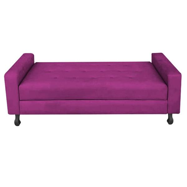 Imagem de Recamier Calçadeira Sofá Bianca  1,60 cm Queen Size Baú Quarto Sala Tecido Sintético Pink -Damaffê  Móveis