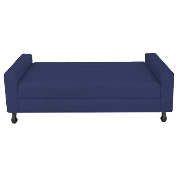 Imagem de Recamier Calçadeira Sofá Dona 90 cm Solteiro Baú Quarto Sala Suede Azul Marinho -Damaffê  Móveis