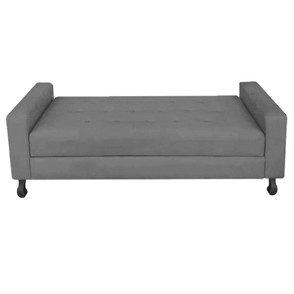 Imagem de Recamier Calçadeira Sofá Geovana  1,60 cm Queen Size Baú Quarto Sala Suede Cinza -Damaffê  Móveis