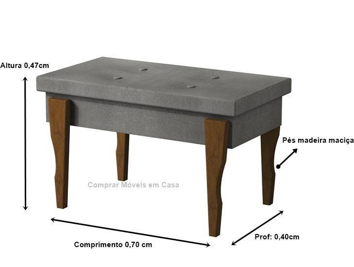 Imagem de Recamier Captone Espanha Pés Madeira 0,70 Cor Cinza Comprar