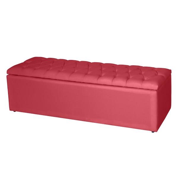 Imagem de Recamier Casal Bau 140 cm Vermelho Livia Mafer