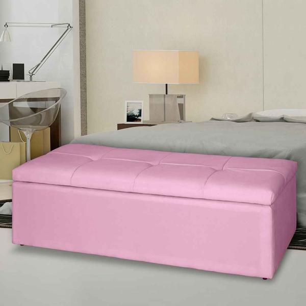 Imagem de Recamier Casal Bau king 195 cm Rosa Bebê Carol Mafer