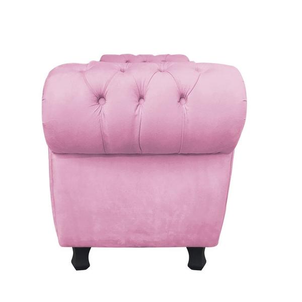 Imagem de Recamier com Baú Grécia Namoradeira Calçadeira Suede Rosa Bebê - D'Rossi