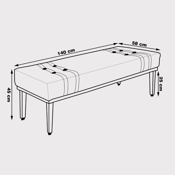 Imagem de Recamier Decorativo 140cm Kors Veludo Pés de Madeira Verde Floresta G63 - Gran Belo