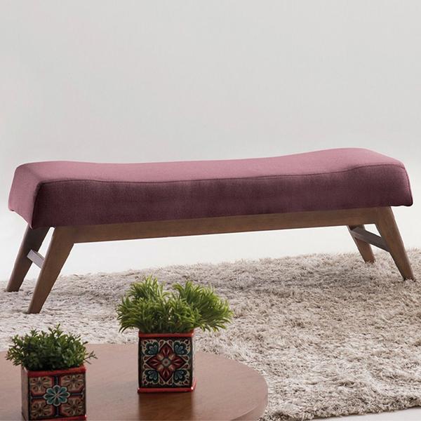 Imagem de Recamier Decorativo 140cm Lionel Veludo Pés Madeira Rosa/Imbuia G62 - Gran Belo