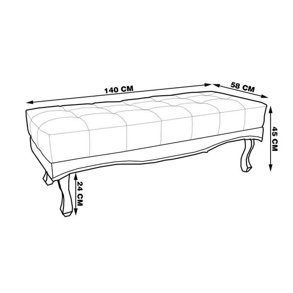 Imagem de Recamier Decorativo 140cm Loewe Veludo Pés de Madeira Uva G63 - Gran Belo