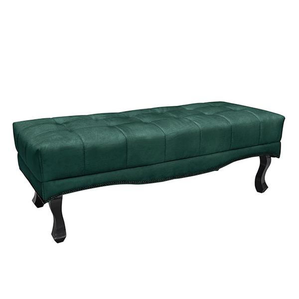 Imagem de Recamier Decorativo 140cm Loewe Veludo Pés de Madeira Verde Floresta G63 - Gran Belo