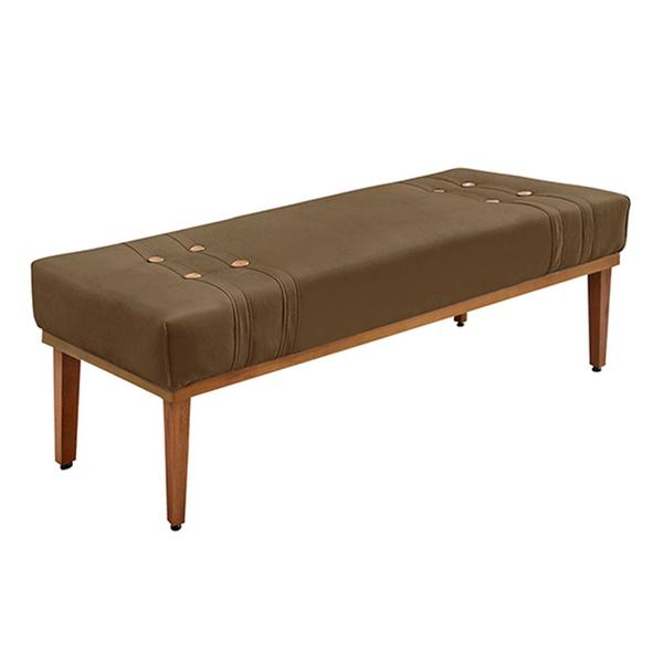 Imagem de Recamier Decorativo 195cm Kors Suede Pés de Madeira Caramelo G63 - Gran Belo