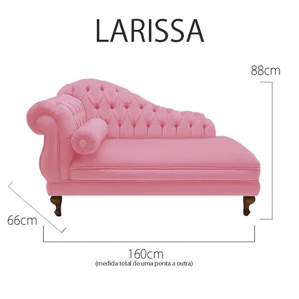 Imagem de Recamier Decorativo Larissa 160 cm Esquerdo De Quem Senta Suede Rosa Barbie - DL DECOR