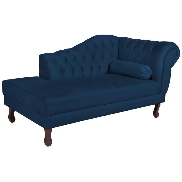 Imagem de Recamier Diana 140cm Lado Esquerdo Suede Azul Marinho - Doce Sonho Móveis